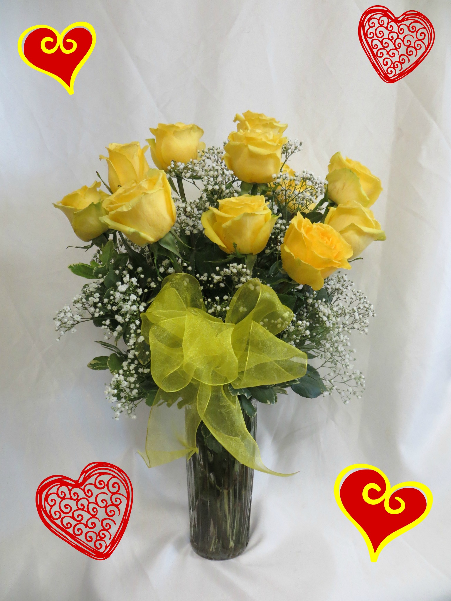 beautiful dozen yellow roses for valentines day houston delivery