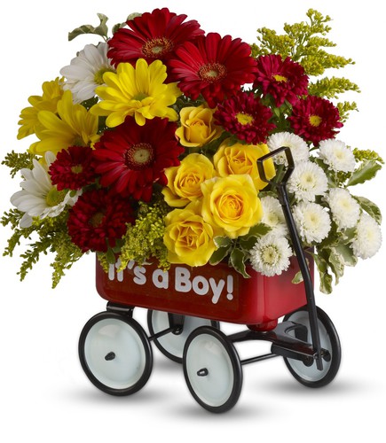 utmb league city campus hospital flower delivery red wagon for new baby boy