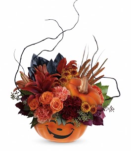 florist in Pasadena TX - Halloween Pumpkin of Flowers