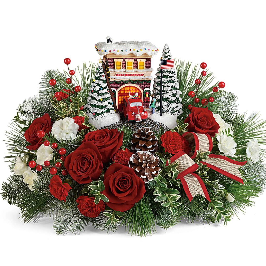 teleflora thomas kinkade 2019 festive fire station